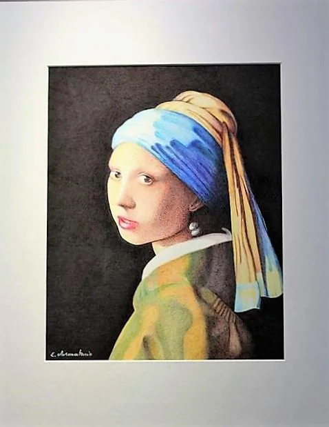 Une interprétation de La Jeune Fille à la perle, de Vermeer.